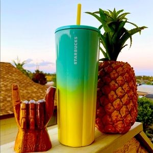 Starbucks 2021 Blue & Yellow SS Tumbler RARE